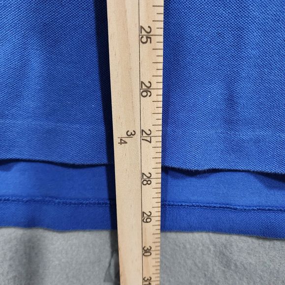 Polo Ralph Lauren Polo Shirt Mens Large Blue Solid 100% Cotton Vintage - Picture 4 of 13